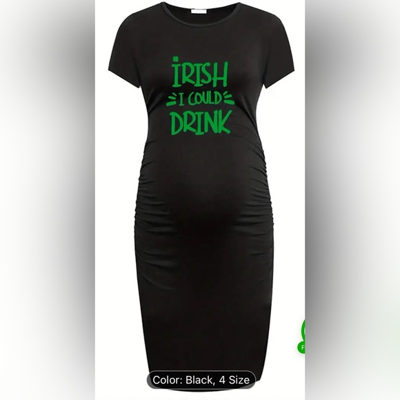 Black maternity St  Patrick’s Day Dress - Picture 1 of 2